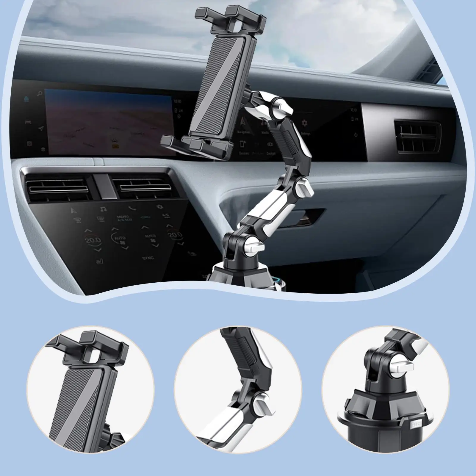 Support de téléphone de voiture rétractable léger pour Smartphones multifonctionnel réglable anti-dérapant 360 °   Support de rotation