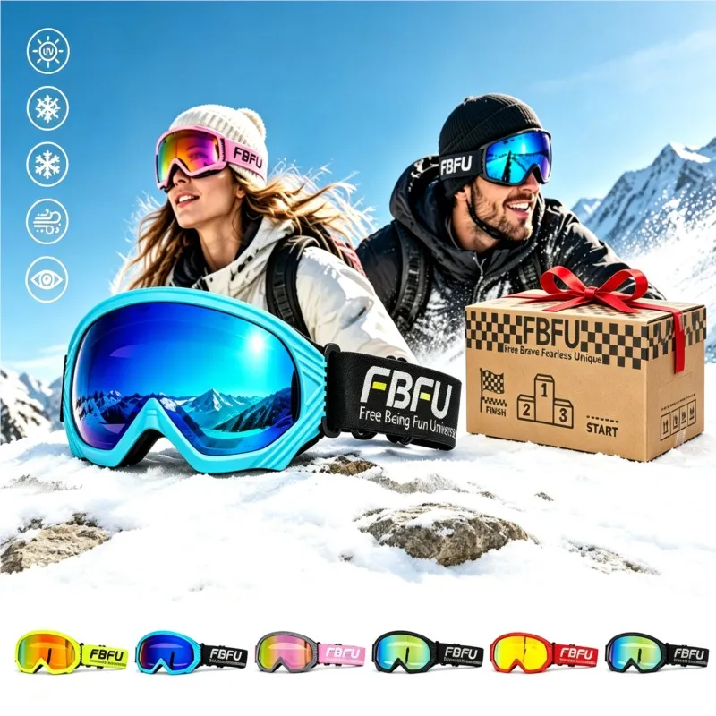 Outdoor Protective Riding Glasses with Free Storage Box Wind Dust Barrier Eyewear for Mud Track Motocross Ski Biking