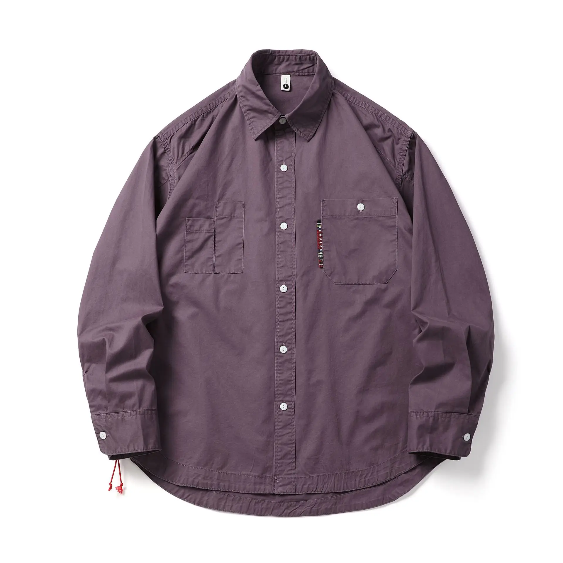 Japanese Retro Washed Cotton Work Shirt Men's Stylish Oversized Lapel Long Sleeve Top Versatile Casual Wear for Spring/Autumn