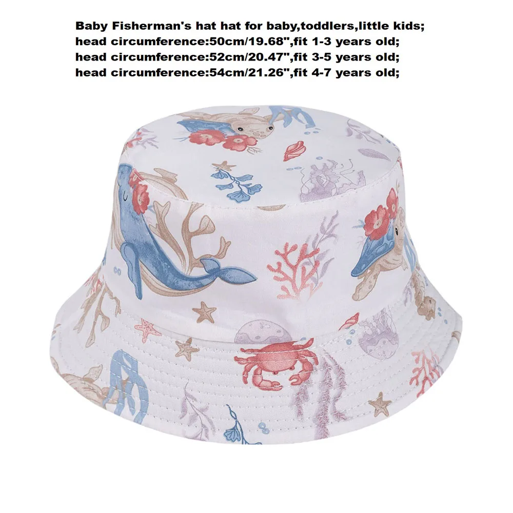 New Summer Children Bucket Hats for Girls and Boys Beach Sun Cap Cartoon Autumn Kids Fisherman's Cap Outdoor Baby Sun Hat