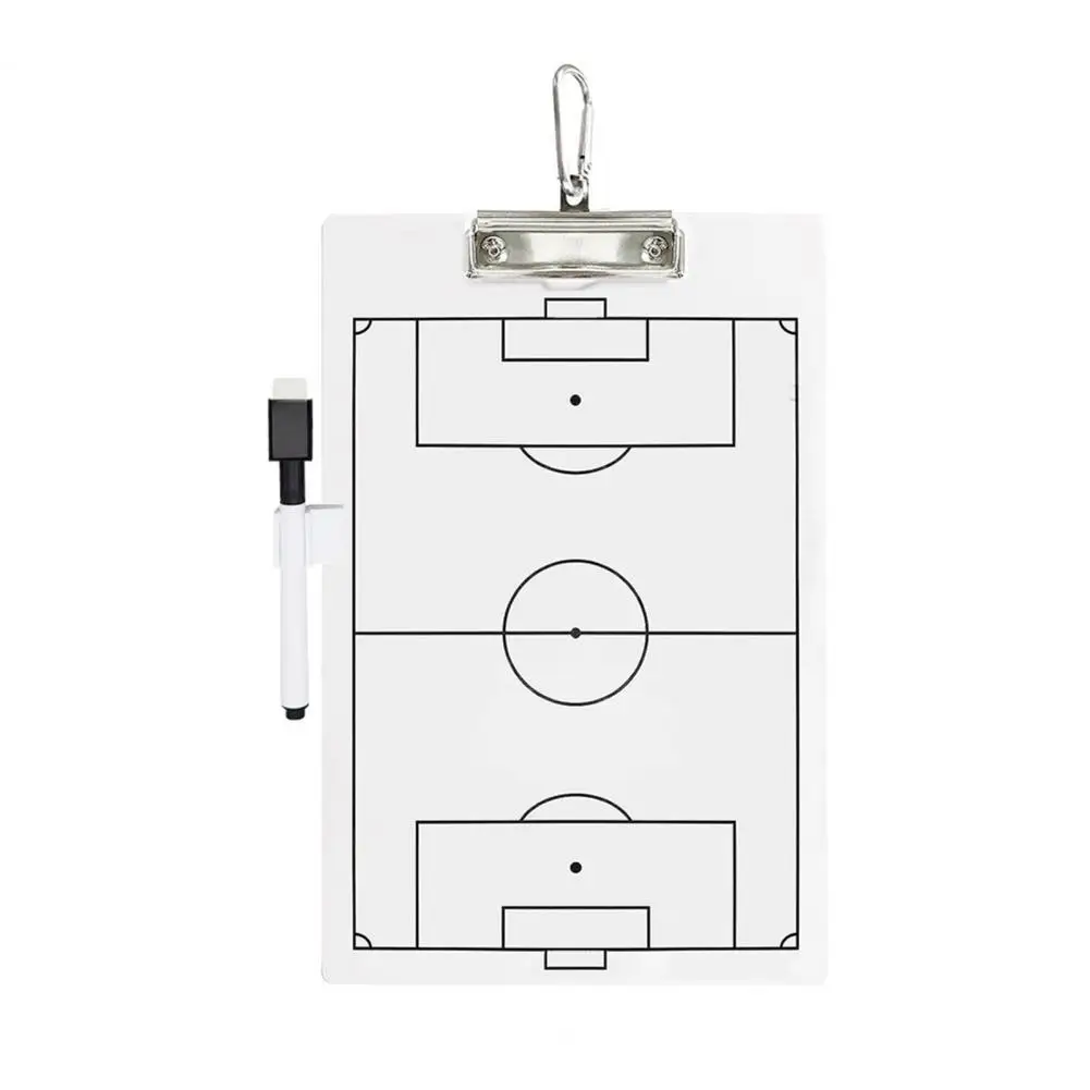 1 Set Soccer Whiteboard Soccer Dry Erase Coaching Scoreboard With Erasable Pen & Pen Holder Double sided Soccer Whiteboard