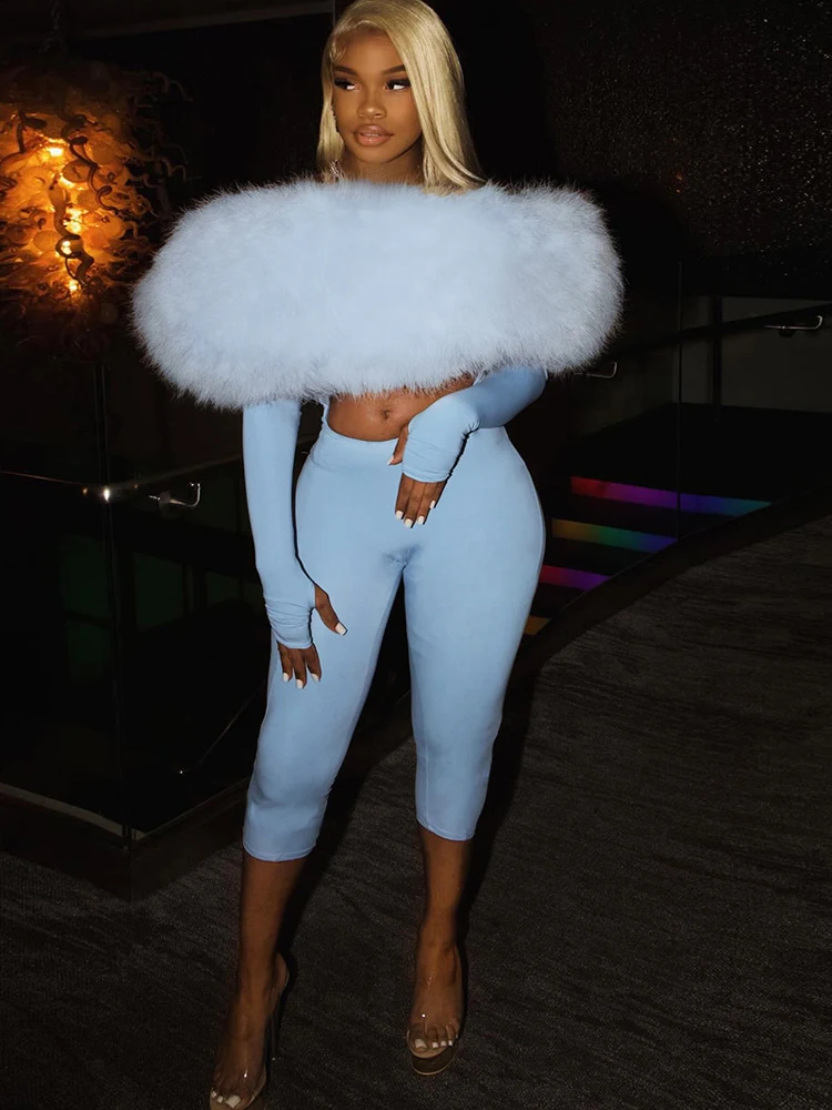 

Kricesseen Runway Women's Long Sleeve Cut-Out Furry Shorts Jumpsuits New Chic Faux Fur Patchwork Skinny Romper Night Clubwear