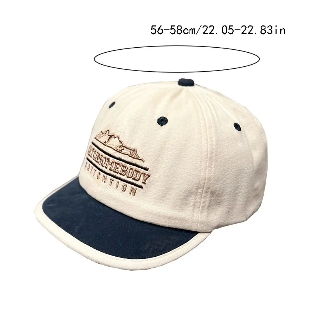 Simple Korean Style Short Brim Baseball Hat Embroidery Casual Letter Baseball Cap Soild Color Cotton Peaked Cap Women