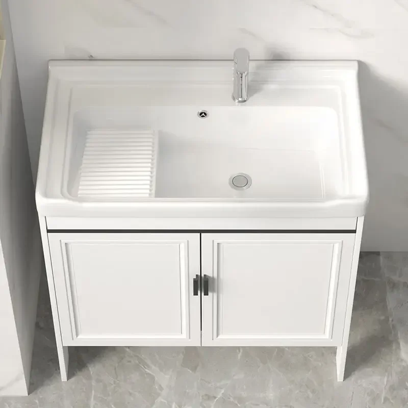 Carbon fiber laundry cabinet balcony laundry sink ceramic sink basin