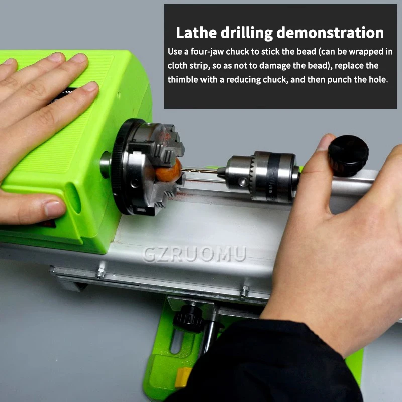 DIY Woodworking Beads Machine Manual Mini Lathe Polishing Cutting Multi-Function Woodworking Tool