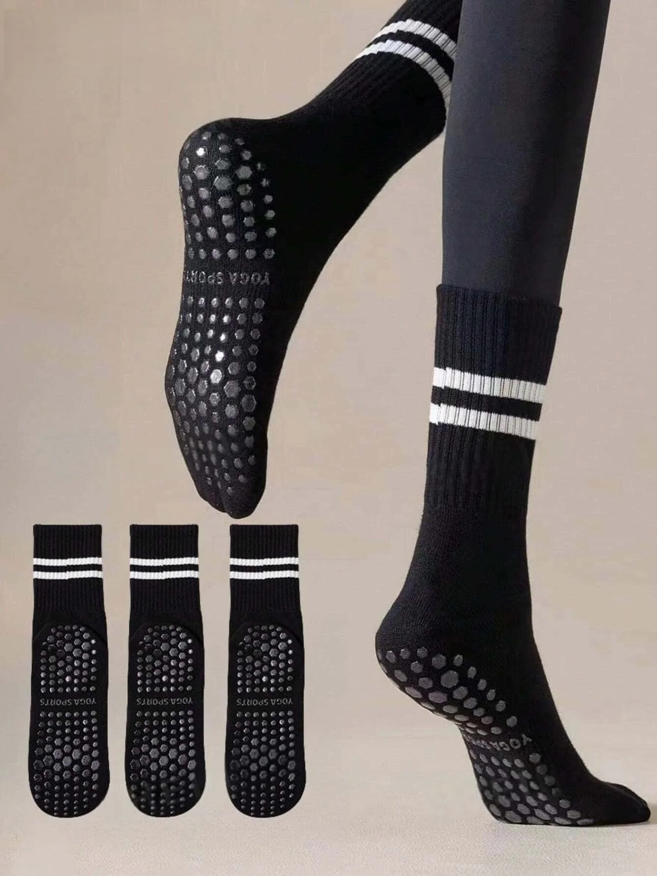 

4 пары носков для пилатеса и йоги, силиконовые нескользящие женские спортивные носки, дышащие весенние спортивные носки для фитнеса с ручками для Pure Barre,