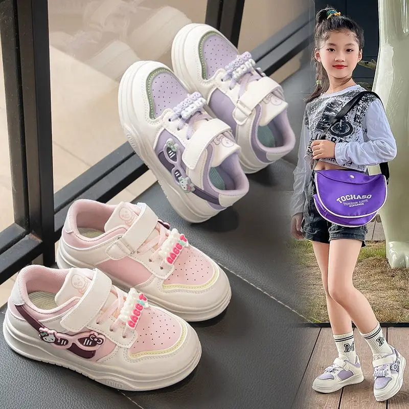 

Sweet Hello Kitty Anime Kawaii Sanrio Outdoor Board Shoes Cute Children Sports Leather Casual Campus Sneakers Gifts Toys