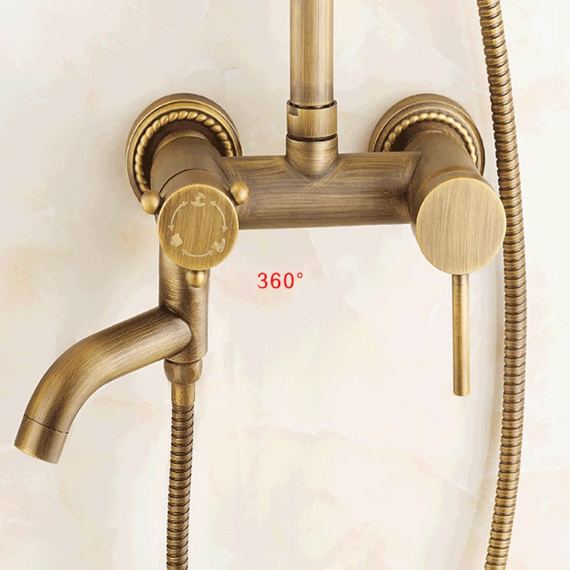 

Wall Mounted Mixer Valve Rainfall Antique Brass Shower Faucet,Shower mixer,Bathtub Shower taps wall mounted