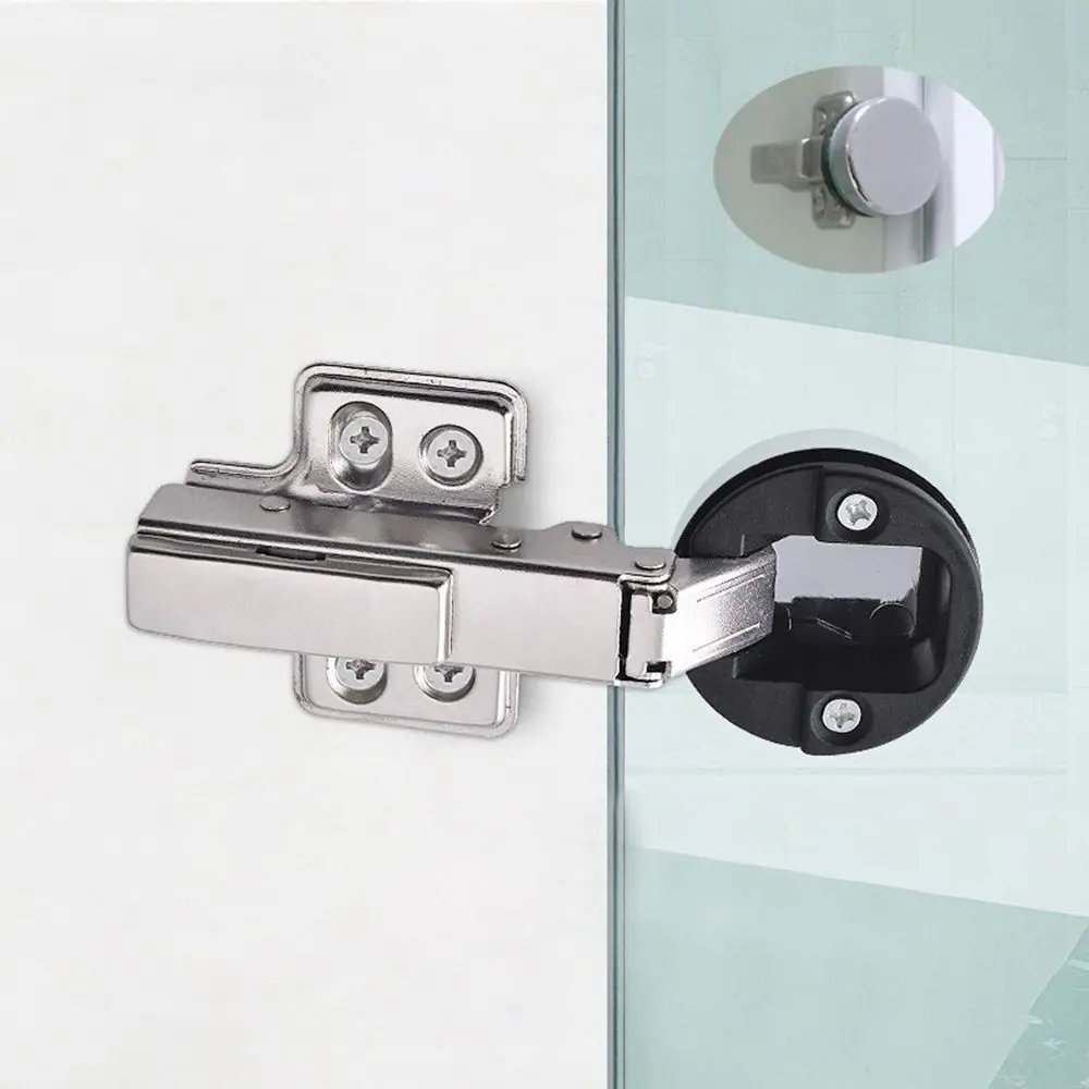 Cold-rolled Steel Glass Door Buffer Hinge Damping Hydraulic Buffer Cabinet Hinge Clip Round Head Hardware