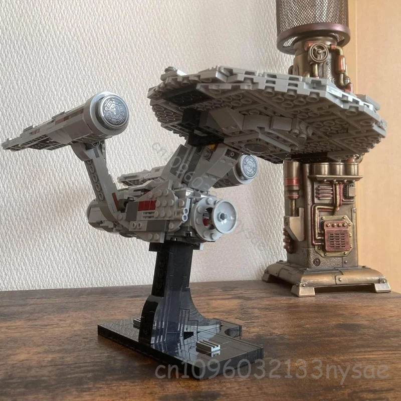 جديد USS Enterprise NCC-1701 MOC نموذج سفينة الفضاء اللبنات DIYAssembly ميدي مقياس سلاح حرب الفضاء الخيال العلمي لعبة الطوب هدية #4