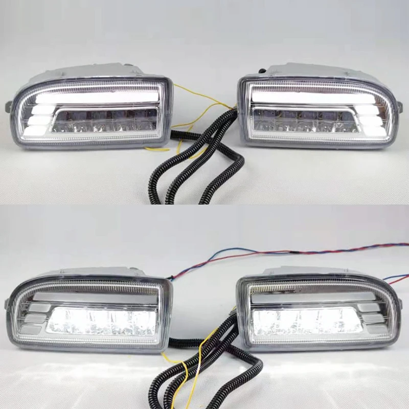 LED Fog Lights For Toyota Land Cruiser 100 LC100 UZJ100 FZJ10 1998-2008 DRL Turn Signal Daytime Driving Lamp