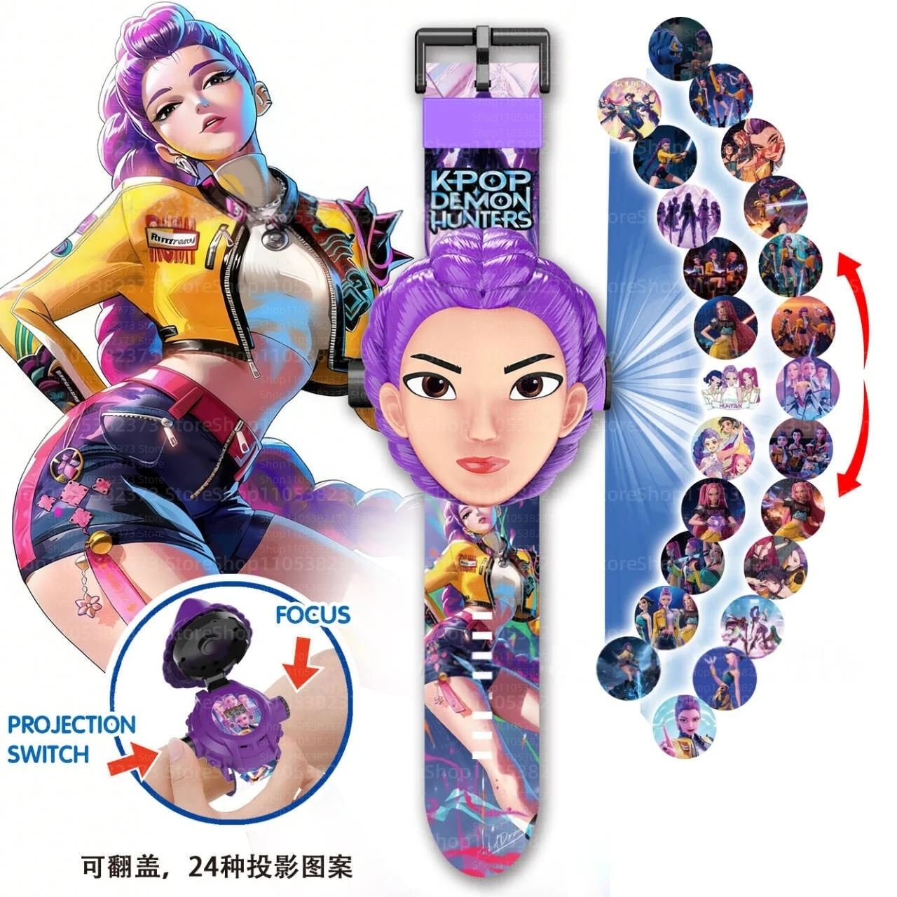 NUEVO Reloj Electrónico Infantil KPOP Witch Huntre 2026 con Proyector de Luz, Pulsera Multifuncional - Idea de Regalo de Cumpleaños