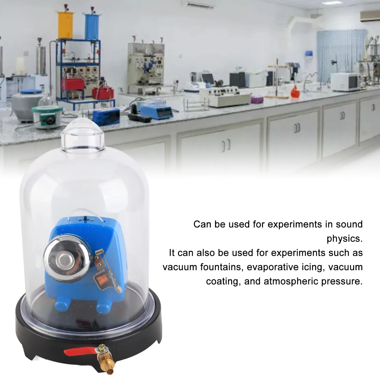 

Vacuum disk with electric bell, vacuum hood, sound propagation medium, acoustic experimental equipment, teaching instruments ﻿