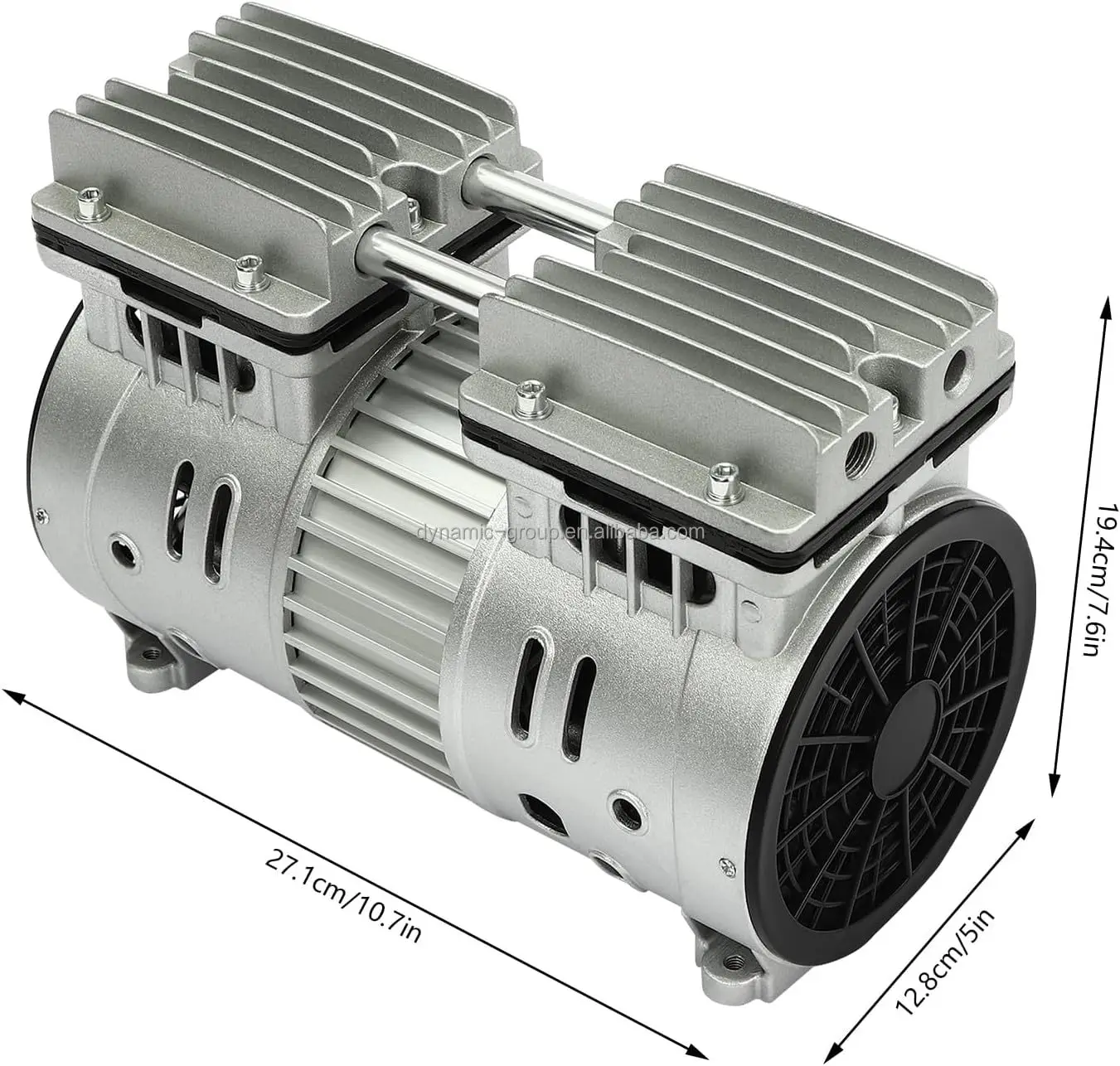 Bomba de aire silenciosa de 750W, compresor de aire de aluminio de 1700RPM, cabezal de bomba de pistón, cilindro G1/4, cabezal de Motor de 8bar con condensador