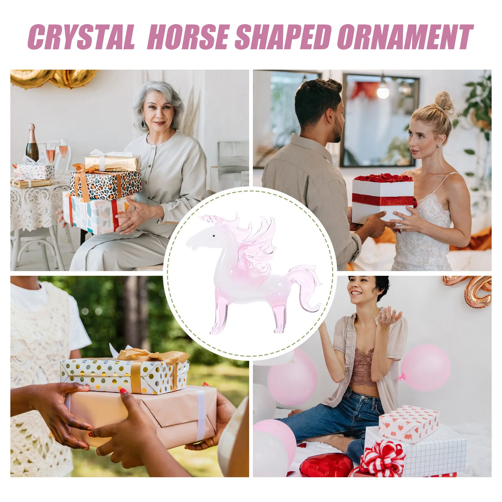 

Delicate Crystal Horse Statue Sophisticated Desk Decor Item for Living Room Apartment Office Space Eye Catching Art