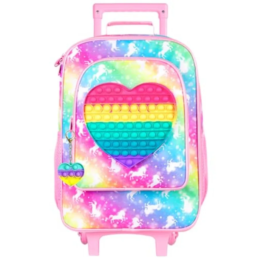 

Luggage for Girls, Cute Unicorn Suitcase Rolling with Wheels, Travel Carry on for Toddler Elementary - Pink