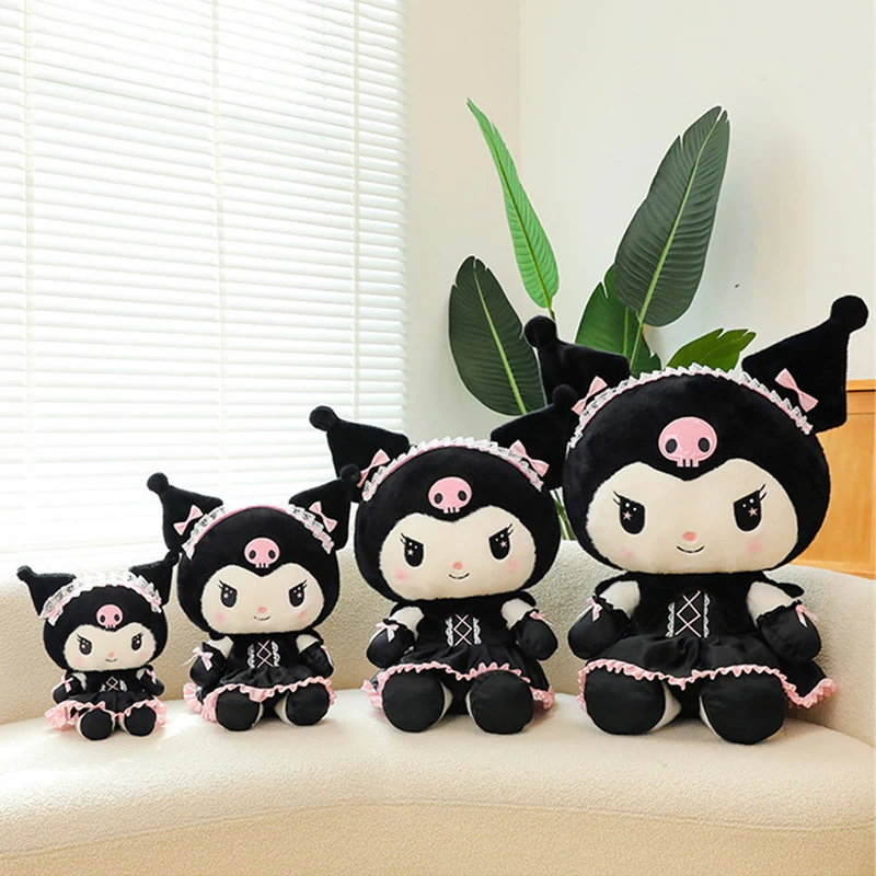 Kawaii 35cm Miniso Dark Demon Kuromi Plush Toy Girls Sanrio Soft Plushies Stuffed Animal Doll Gifts For Kids Birthday Present