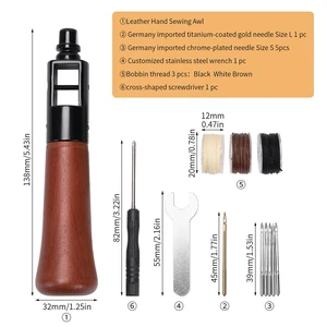 WUTA NUEVO KIT DE PRESO DE AWL DE ACUERNO DE CUERO DE WUTA CANTA DE DIY CARRILLO DE CARRAJE DE CUERA CUERRA DE CUERRA KIT SHOEMAKER CONSEPUESTA 10 mejores kit de cuero de ventas - №2