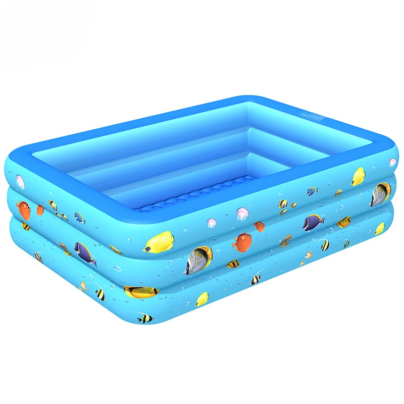 Inflatable water pool for household indoor and outdoor use, square inflatable play pool, PVC swimming pool