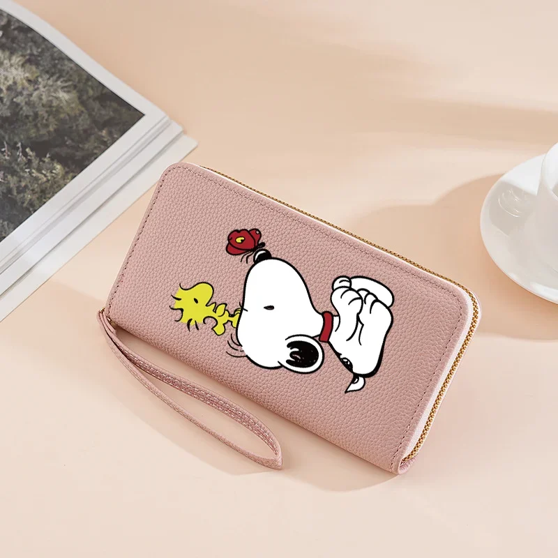 سنوبيس محفظة طويلة لطيف الكرتون محفظة نسائية للعملات المعدنية بولي Leather جلد موضة المرأة مخلب البريدي محافظ شريط للرسغ حاملي بطاقات الهوية المحافظ هدية