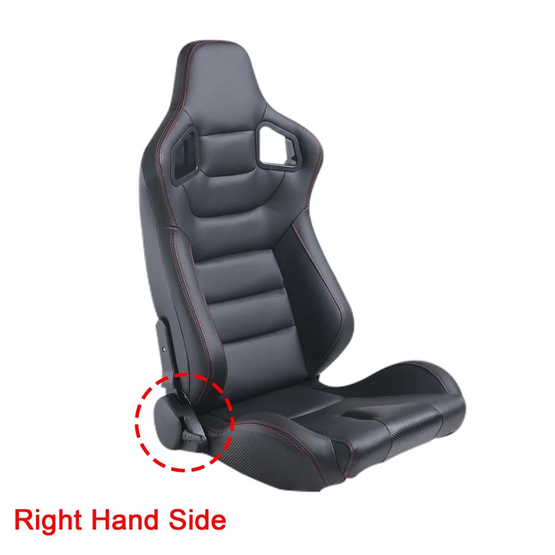 High Quality Universal Car Racing Bucket Seat 70-180° Adjustable Recliner PVC Leather Sport Seat With Slider Auto Interior Parts
