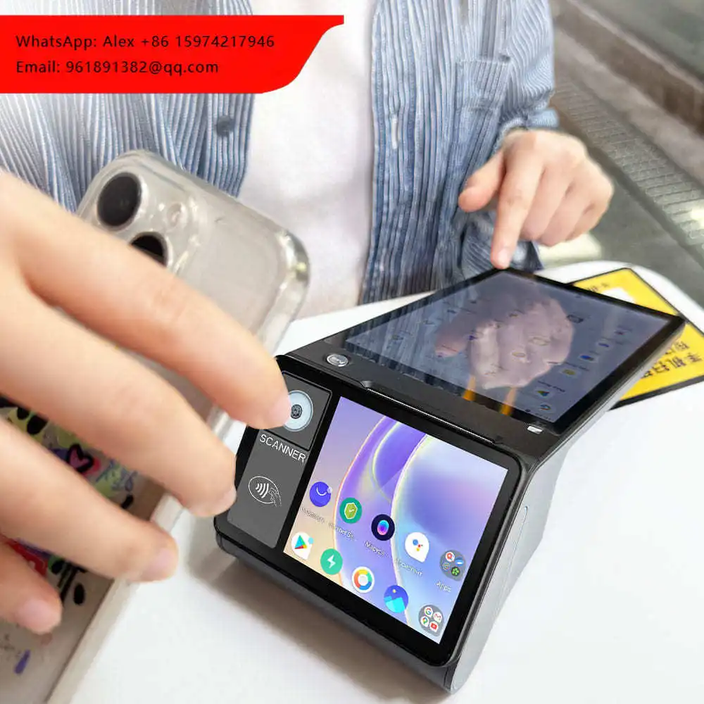 

Z108 Dual Screen Desktop POS Machine 10.1+2.6inch Touch Android 12 Octa Core POS With 58mm Printer