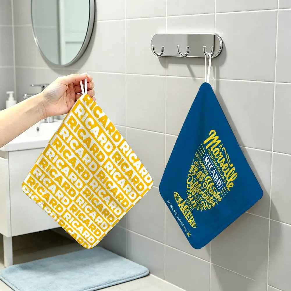 Fashion  LOGO   Polyester Cotton Daily Towel Hanging Kitchen Hand Wiping Cloth Durable for Whole House Use R-RicardS