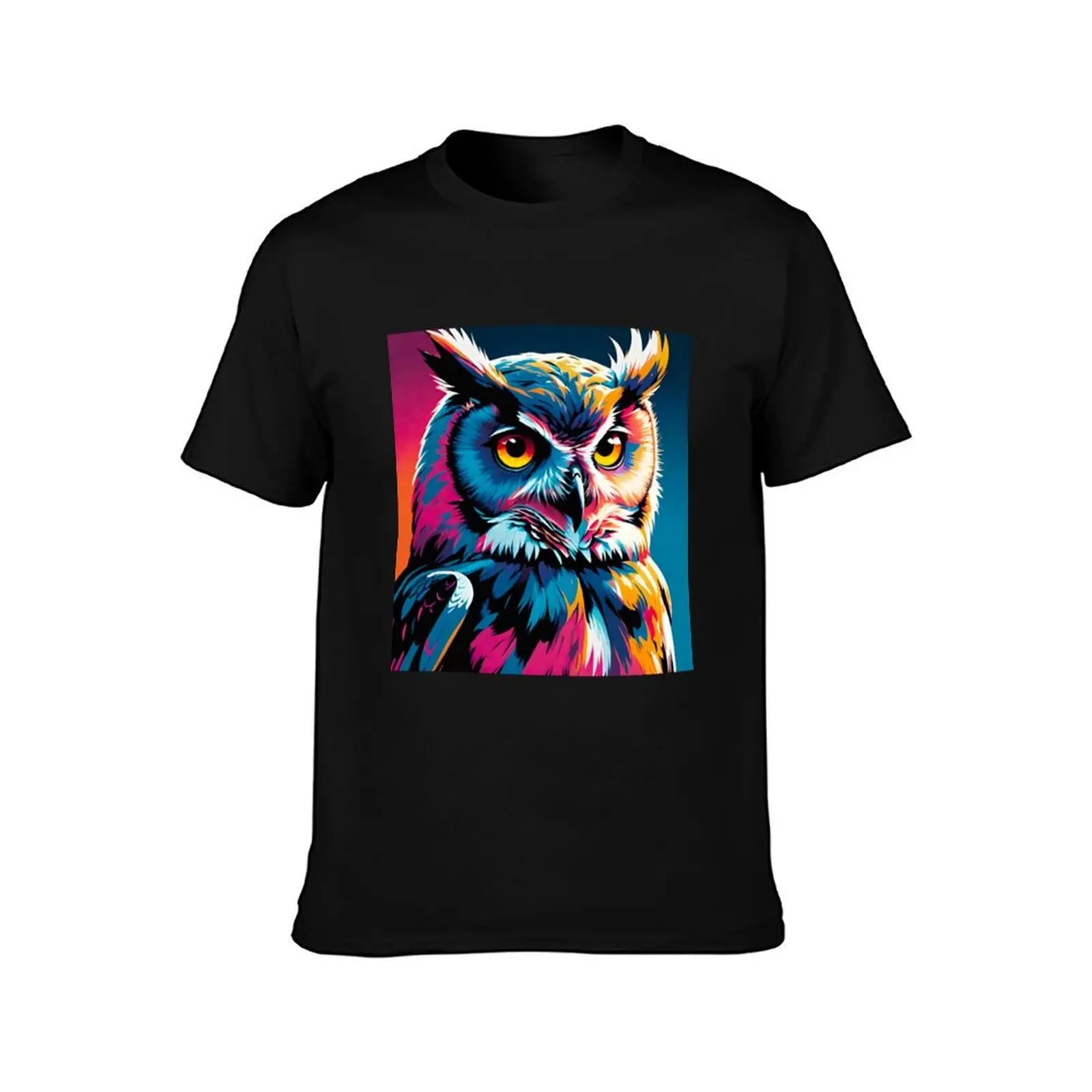Enchanting Owl: Mesmerizing Gaze of Wisdom T-Shirt, Summer Casual Cotton Tee, Oversized Streetwear Tops, Vintage Graphic Print
