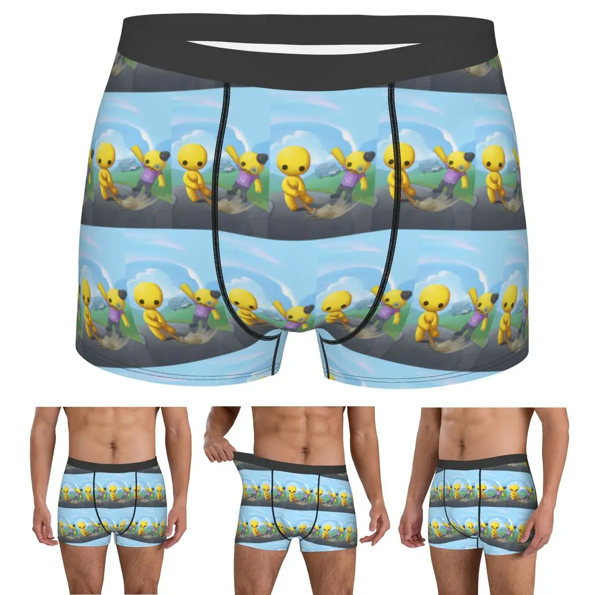 Boxer Underpants Shorts Wobbly Life Gaming Funny Panties Men's Ventilate Underwear for Homme Man Boyfriend Gift