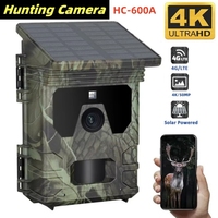 Solar Powered Hunting Camera HC-600A Infrared Tracking Night Vision 50MP 4K 0.3s Trigger Time Wildlife Surveillance Trail Camera