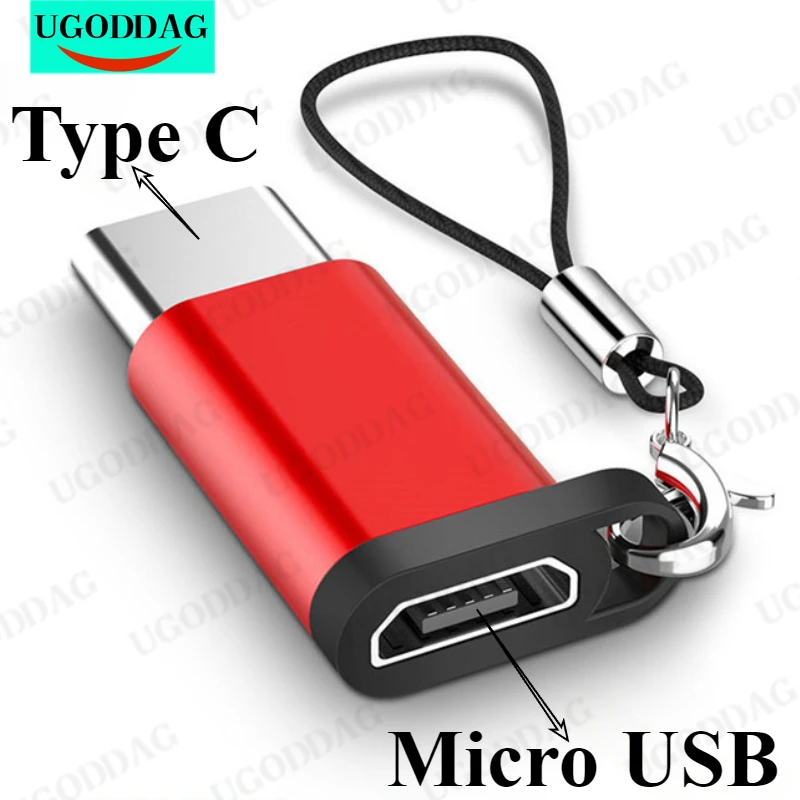 Aluminium Alloy Micro USB To Type C  Adapter Converter Connector for Phone Tablet with Lanyard Phone Accessories For Xiaomi