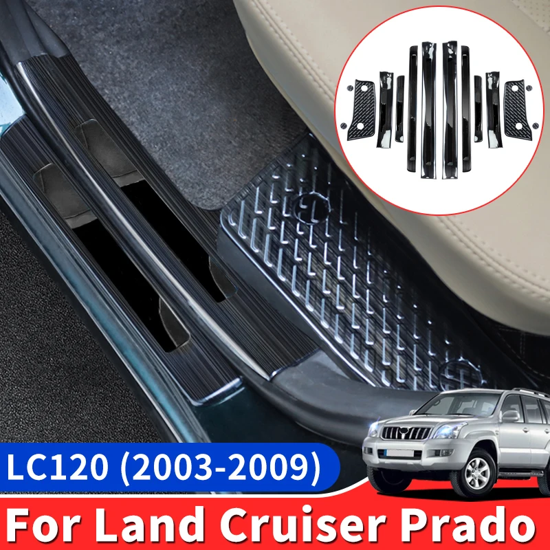 For Toyota Land Cruiser Prado 120 Lc120 2003-2009 2008 2007 2006 Interior Decoration Accessories Stainless Steel Threshold Panel