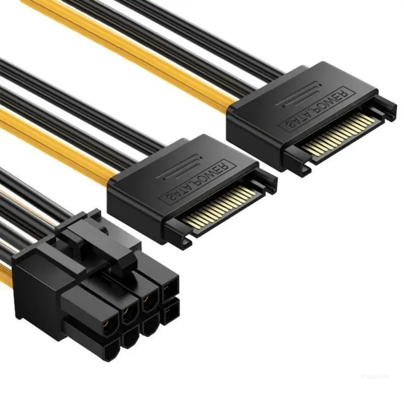 SATA15Pin to 8Pin Connectors Cable for Graphics Card Power Supply for Building, Upgrading or Repairing Computers Dropship