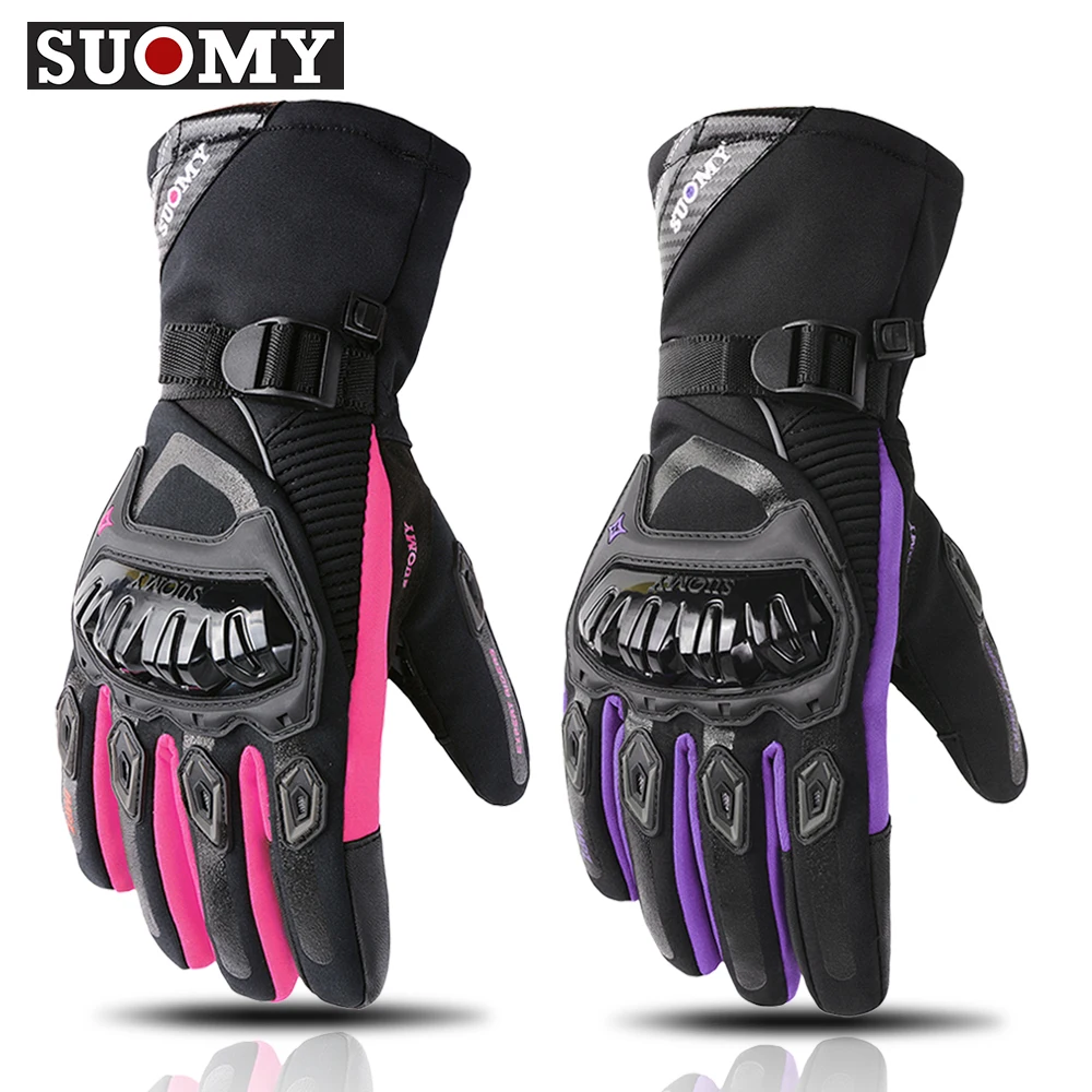 SUOMY i più nuovi guanti da Moto invernali guanti caldi da Moto antivento impermeabili viola rosa