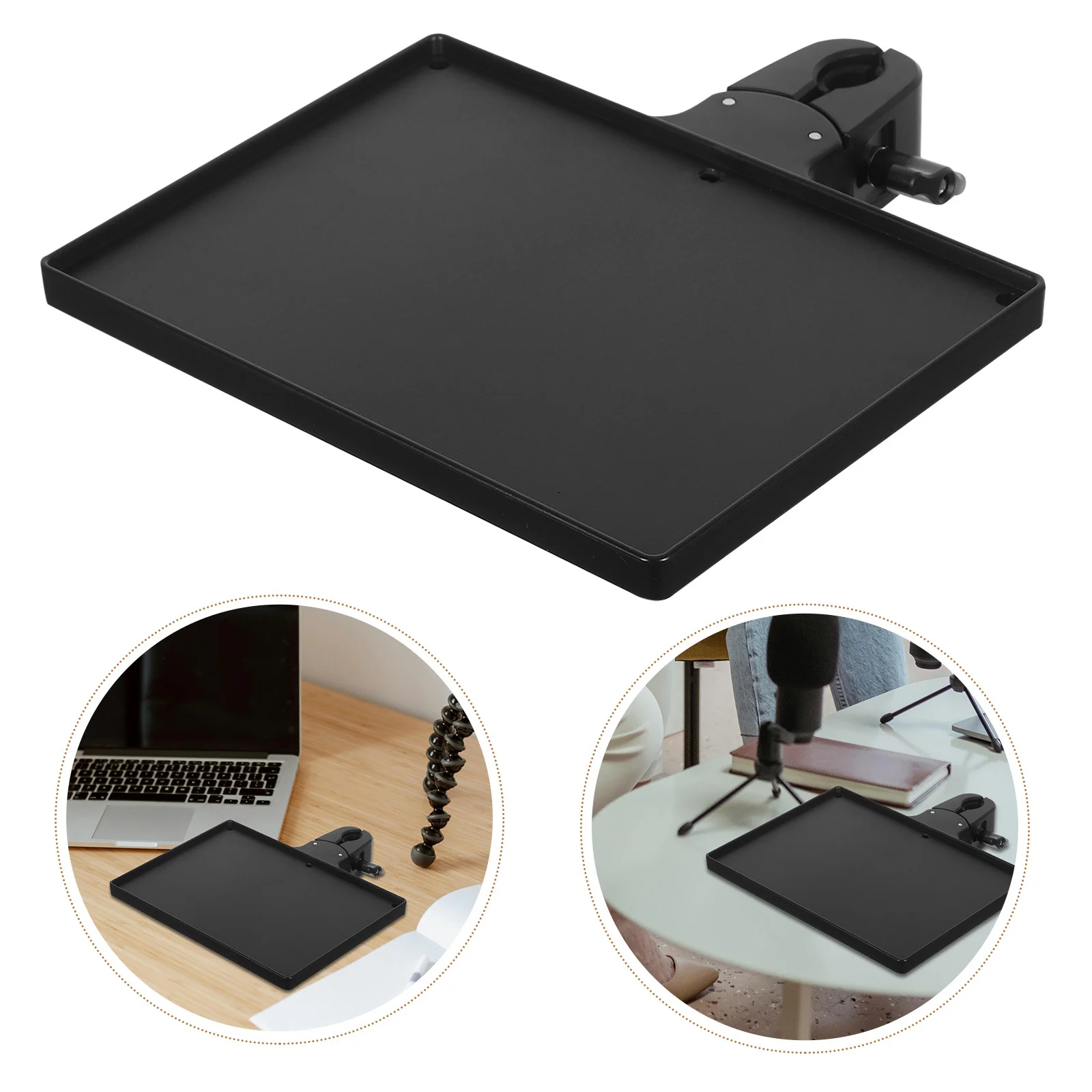 

Microphone Tray Universal Clamp On Adjustable Diameter For Mic Stand Desk Live Streaming Storage Stable Holder Platform