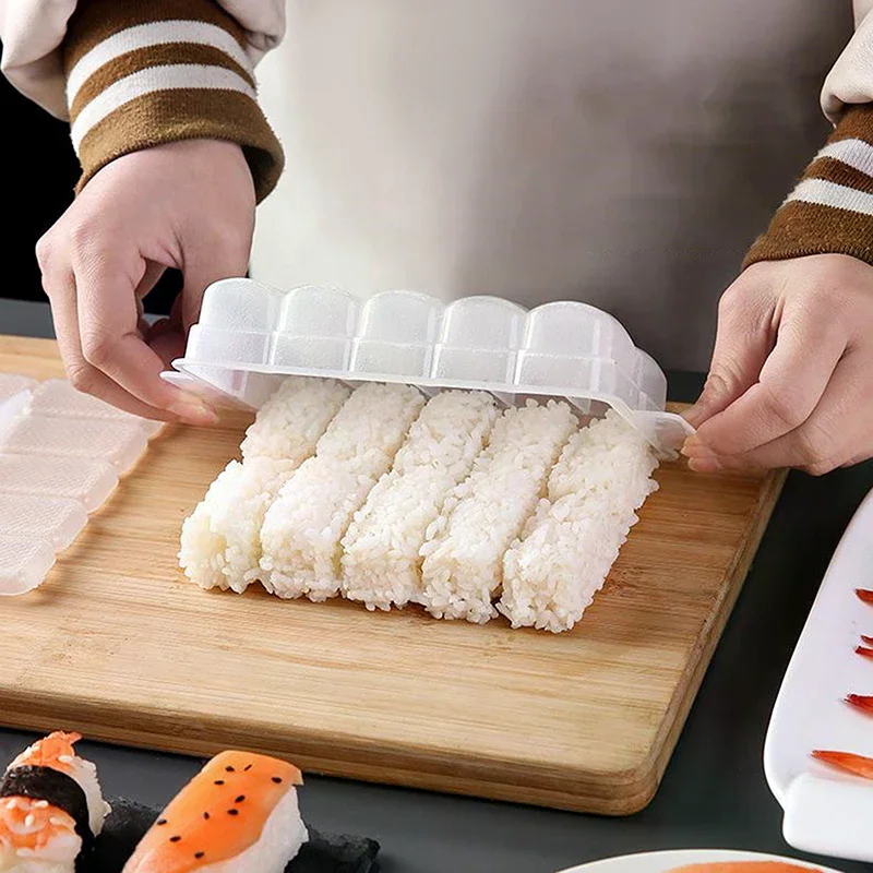 Mold Tool Kitchen Molds 5/10 Grids Rice Ball Sushi Non-stick Pressure Storage Box Lunch DIY Home Clear Onigiri