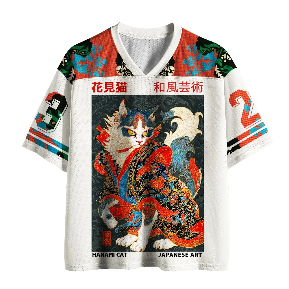 Harajuku Japanese Ukiyo-e Cat-pattern 3D Print Sport  Breatha Quick-dry Men's Women T-shirt Casual Street Parent-child Clothing