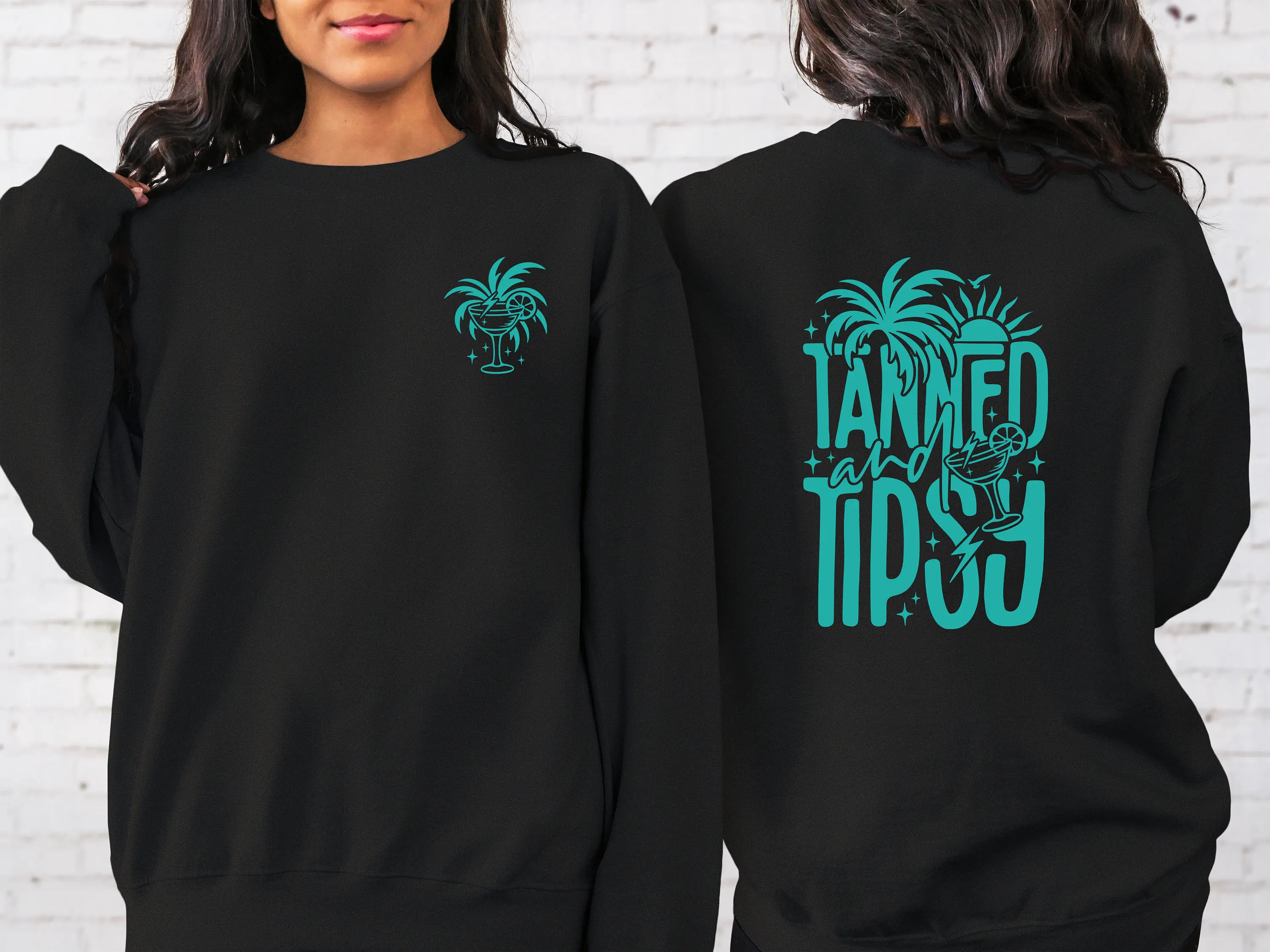 

Tanned and Tipsy Sweatshirt Hoodie Men's and Women's Round Neck Sweatshirts Y2k Tops Autumn and Winter Pullover Women Clothing