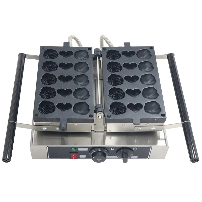 

New process Rose Shape Waffle Maker Customizable Template Thermostat Timer Waffle Machine