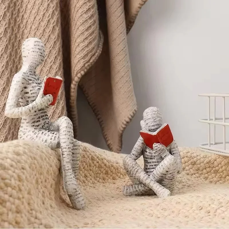 Mulher de leitura criativa estátua de resina nórdico moderno simples decoração-mesa estante escritório em casa sala de estar presente para entusiastas de livros