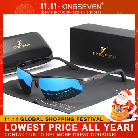 Polarized Aluminum Aviator Sunglasses KINGSEVEN