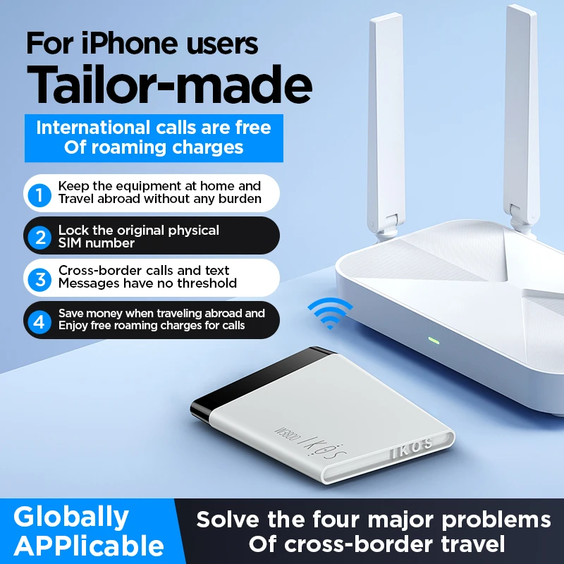 IKOS 4G Network Free Roaming Cost Fee  SIM Parts Tray Adapter For iPhone