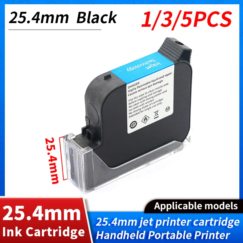 25.4mm No encryptioni Black Eco Solvent Ink Cartridge Handheld Printer Ink Cartridge For 600DPI Portable 25.4mm Inkjet