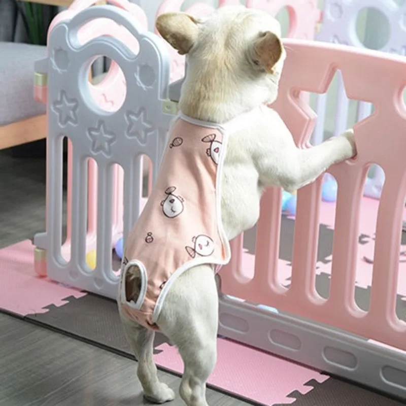 Dog Cotton Sanitary Pantie With Adjustable Strap Suspender Physiological Pants Pet Underwear Diaper Jumpsuit Dog Accessories