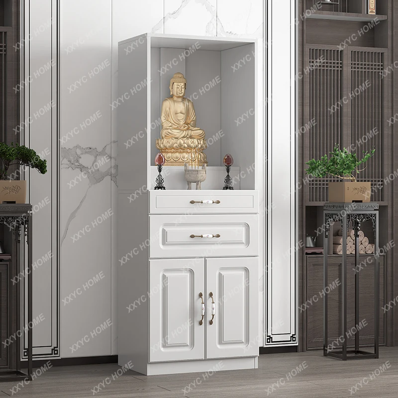 Buddha Shrine Altar Buddha Shrine Clothes Closet Home with Door Altar Guanyin God of Wealth Worship Table Shrine Cabinet Altar