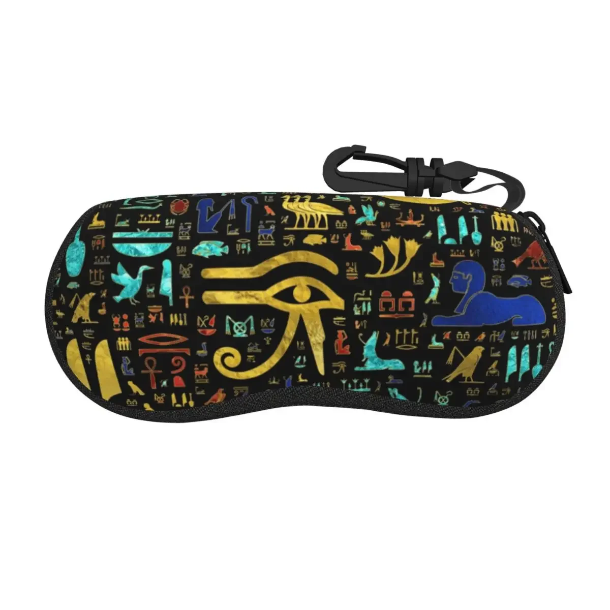 Custom Colorful Ancient Egyptian Hieroglyphic Pattern Sunglasses Soft Case Egypt Shell Eyeglass Case Protective Box For Glasses