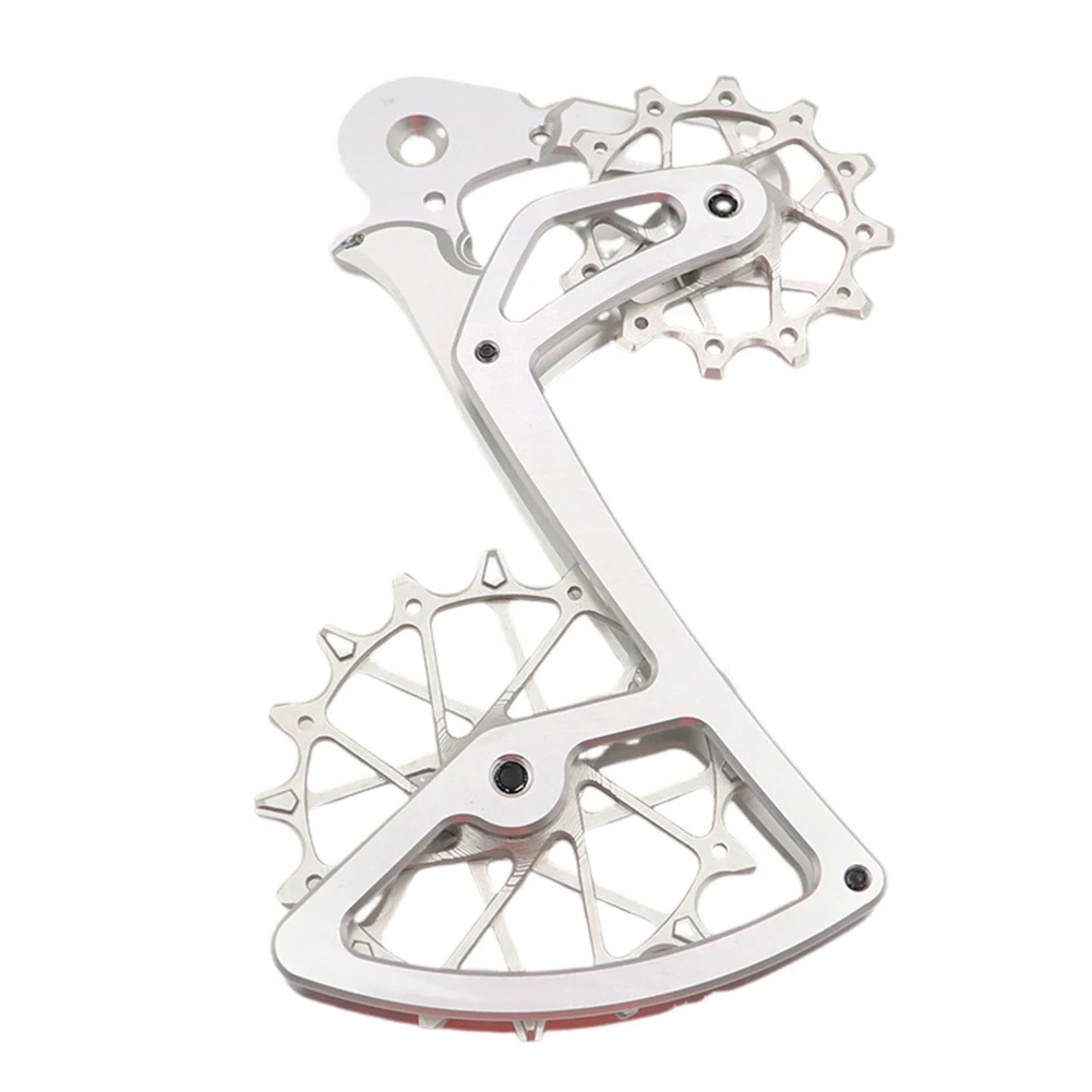 Sleek Design of the Bicycle's Rear Derailleur Plate Compatible With Popular Gear Systems Featuring Two Precision Pulleys