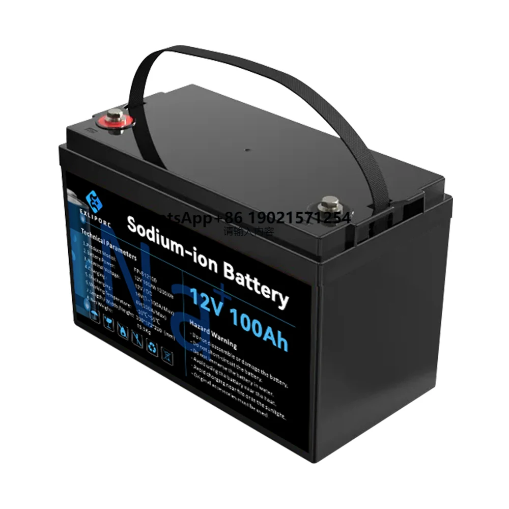 Exliporc Sodium Iron Car Starter Battery Natrium Ionen Akku 12V 70Ah 75Ah 100Ah Na Ion Starting Battery Bank Sodium-ion