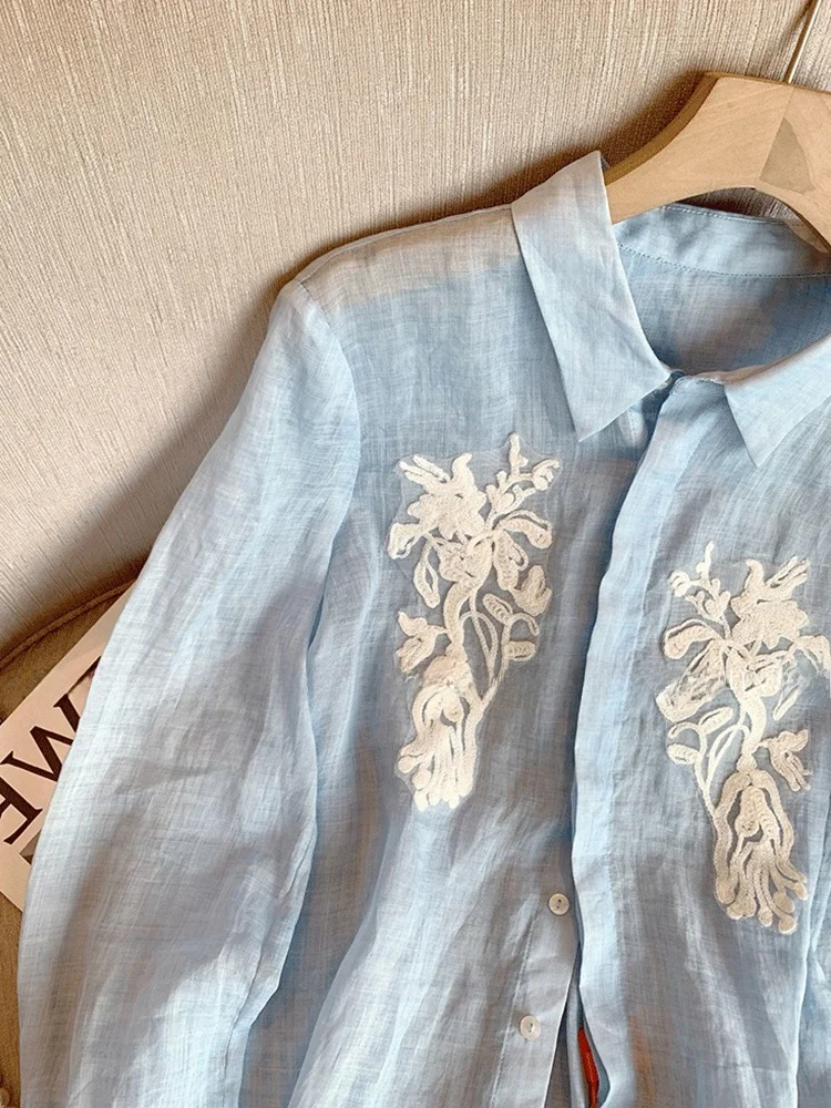 

Женский летний длинный све irt, тонкий солнцезащитный топ Quali, корейский свободный крой, вышитый Ne Top Faionable