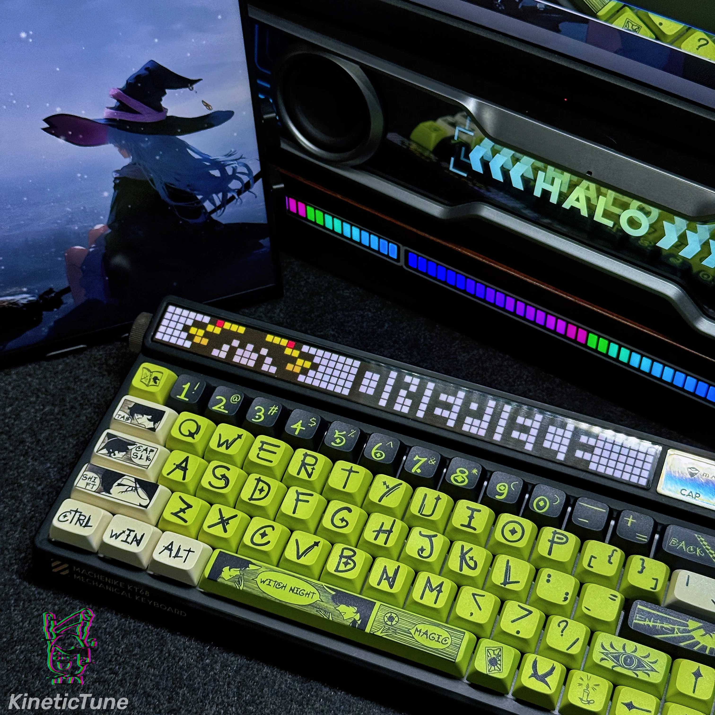

Witch Comic Theme Keycaps Set PBT Sublimation XDA Profile 129keys Custom Original Handmade Keycaps for Mechanical Keyboard Gift